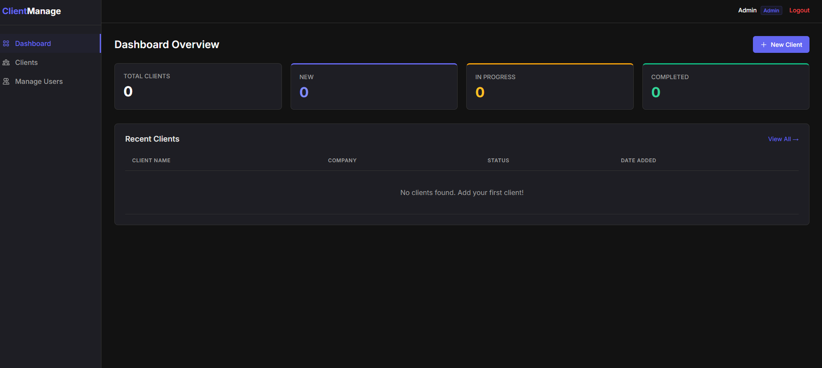 Client Management Dashboard